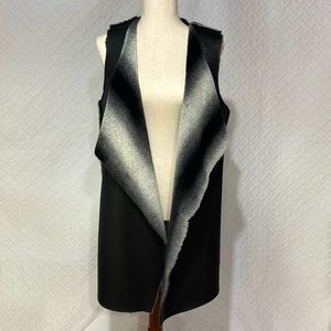 Faux Fur Reversible Long Vest Pit To Pit 19” Shoulder To Hem 34”